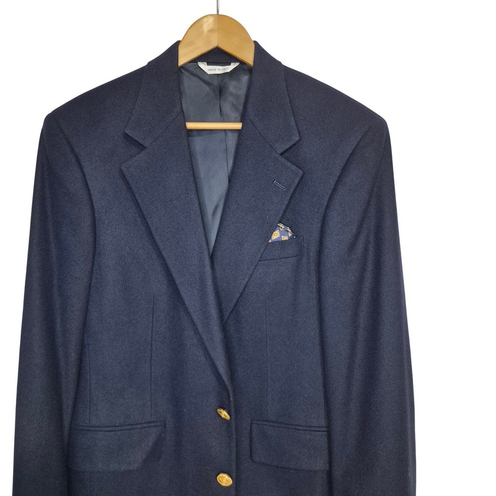 Polo University Club Ralph Lauren Blazer 40R Navy Blue Wool Gold Crest Buttons